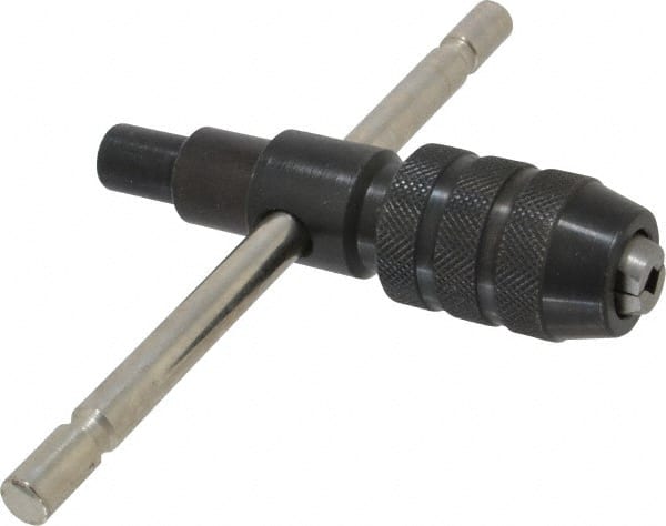 Made in USA - 1/2 to 3/4" Tap Capacity, T Handle Tap Wrench - 4-1/2" Overall Length - Exact Tooling