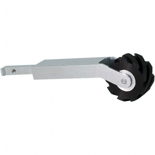 Dynabrade - 1" Wide Contact Arm - 24" Belt Length x 1" Belt Width, Serrated, Rubber, 70" Contact Wheel Diam - Exact Tooling