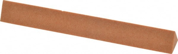 Made in USA - 4" Long x 1/2" Wide x 1/2" Thick, Aluminum Oxide Sharpening Stone - Triangle, Fine Grade - Exact Tooling