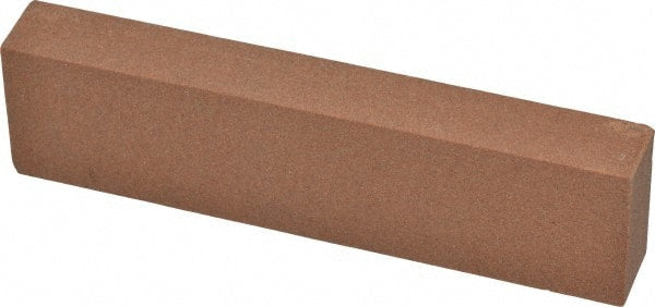 Norton - 4" Long x 1" Wide x 1/2" Thick, Aluminum Oxide Sharpening Stone - Rectangle, Medium Grade - Exact Tooling