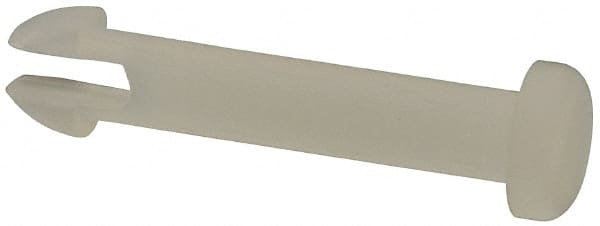 Made in USA - 0.093" Hole Diam, 0.595" OAL, Split Shank, Nylon Panel Rivet - 0.545" Length Under Head, 0.46" Material Thickness, 0.155" Head Diam - Exact Tooling