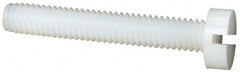 Made in USA - M4x0.70 Metric Coarse, 25mm Length Under Head Slotted Drive Machine Screw - Cheese Head, Grade 6/6 Nylon, Uncoated, Without Washer - Exact Tooling