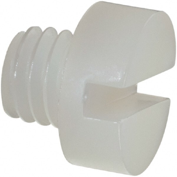 Made in USA - M6x1.00 Metric Coarse, 5mm Length Under Head Slotted Drive Machine Screw - Cheese Head, Grade 6/6 Nylon, Uncoated, Without Washer - Exact Tooling