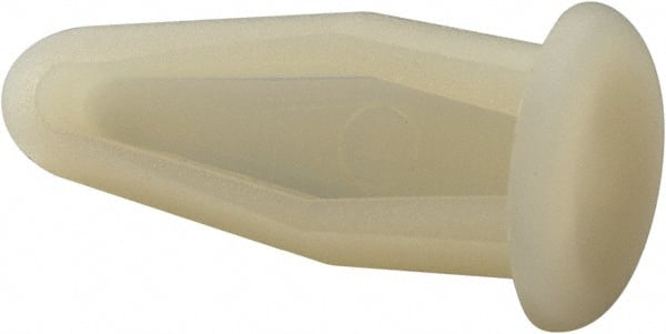 Made in USA - 0.33" to 0.34" Hole Diam, 0.965" OAL, Arrow Shank, Nylon Panel Rivet - 0.895" Length Under Head, 1/8" to 0.35" Material Thickness, 0.475" Head Diam - Exact Tooling