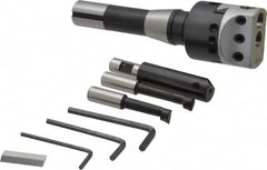 Accupro - 2 Inch Body, 1/2 Inch Boring Bar Hole Diameter, Manual Offset Boring Head - R8 Taper, Threaded Mount, 7/8-20 Thread - Exact Tooling