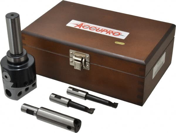 Accupro - 2 Inch Body, 3/4 Inch Boring Bar Hole Diameter, Manual Offset Boring Head - Threaded Mount, 7/8-20 Thread - Exact Tooling