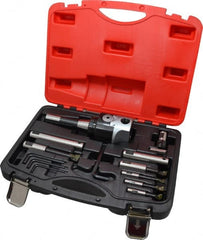 Accupro - 3 Inch Body, 3/4 Inch Boring Bar Hole Diameter, Manual Offset Boring Head - R8 Taper, Threaded Mount, 1-1/2 - 18 Thread - Exact Tooling