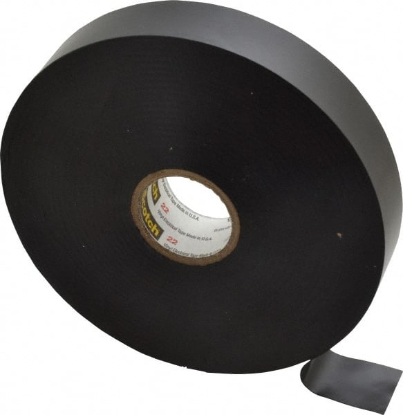 3M - 3/4" x 110', Black Vinyl Electrical Tape - Series 22, 10 mil Thick, 20 Lb./Inch Tensile Strength - Exact Tooling