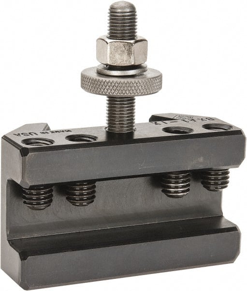 Aloris - Series BXA, #1X Turning & Facing Tool Post Holder - 10 to 15" Lathe Swing, 1-3/4" OAH, 3/4" Max Tool Cutting Size, 1-3/16" Centerline Height - Exact Tooling
