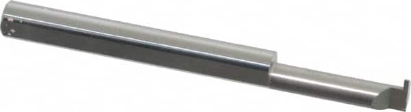 Accupro - 0.0255" Groove Width, 0.187" Min Hole Diam, 5/8" Max Hole Depth, Retaining Ring Grooving Tool - 0.05" Projection, 1-3/8" Shank Length, 2" OAL, Solid Carbide, Bright Finish - Exact Tooling