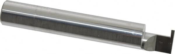 Accupro - 0.047" Groove Width, 3/8" Min Hole Diam, 3/8" Max Hole Depth, Retaining Ring Grooving Tool - 0.11" Projection, 2-1/8" Shank Length, 2-1/2" OAL, Solid Carbide, Bright Finish - Exact Tooling