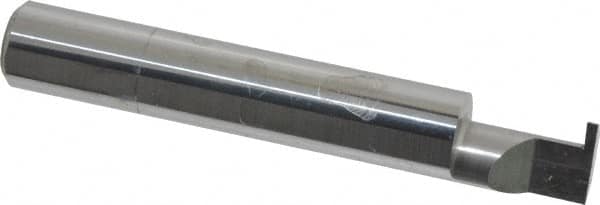 Accupro - 0.047" Groove Width, 3/8" Min Hole Diam, 1/2" Max Hole Depth, Retaining Ring Grooving Tool - 0.11" Projection, 2" Shank Length, 2-1/2" OAL, Solid Carbide, Bright Finish - Exact Tooling