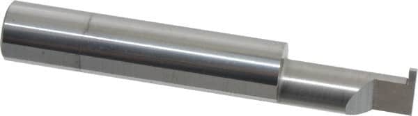 Accupro - 0.047" Groove Width, 3/8" Min Hole Diam, 3/4" Max Hole Depth, Retaining Ring Grooving Tool - 0.11" Projection, 1-3/4" Shank Length, 2-1/2" OAL, Solid Carbide, Bright Finish - Exact Tooling