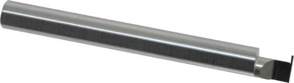 Accupro - 0.0175" Groove Width, 1/4" Min Hole Diam, 1/4" Max Hole Depth, Full Radius Grooving Tool - 0.06" Projection, 2-1/4" Shank Length, 2-1/2" OAL, 0.0088" Radius, Solid Carbide, Bright Finish - Exact Tooling
