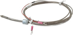 Thermo Electric - 32 to 900°F, J Universal Temp, Thermocouple Probe - 7-1/2 Ft. Cable Length, Stripped Ends with Spade Lugs, 1/4 Inch Probe Sheath Length, 1 Sec Response Time - Exact Tooling