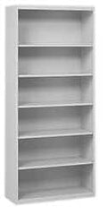 Tennsco - 6 Shelf, 78" High x 34-1/2" Wide Bookcase - 13-1/2" Deep, Steel, Putty - Exact Tooling