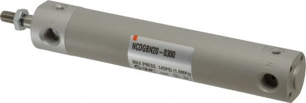 SMC PNEUMATICS - 3/4" Bore Double Acting Air Cylinder - 1/8 Port, 1/4-28 Rod Thread, 140 Max psi, 40 to 140°F - Exact Tooling