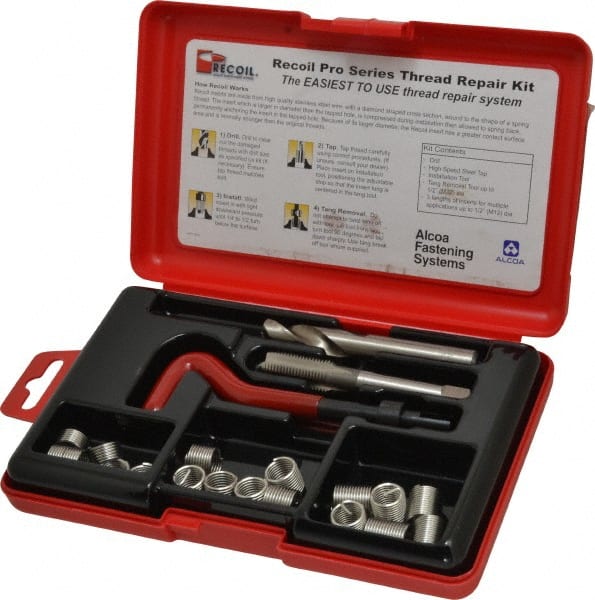 Value Collection - 18 Inserts, M12x1.50, M12x1.50 Metric Fine, Thread Repair Kit - 18mm Insert Length - Exact Tooling