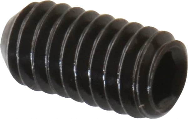 Value Collection - #5-44 UNF, 1/4" OAL, Cup Point Set Screw - Grade 8 Alloy Steel, 1/16" Key - Exact Tooling