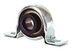 Value Collection - 7/8" ID, 4.5937" OAL x 2-5/8" OAH Pillow Block - 1,740 Lb Static Cap, 3,100 Lb Dyn Cap, 3-3/4" Btw Mnt Hole Ctrs, 1-5/16" Base-to-Ctr Ht, Stamped Steel Rubber Mount - Exact Tooling