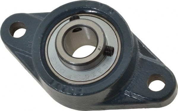 Value Collection - 3/4" ID, 2-3/8" OAW x 4-7/16" OAL x 2-3/8" OAH 2-Bolt High Temperature Flange Bearing - 1,650 Lb Static Cap, 2,830 Lb Dyn Cap, 3.531" Btw Mnt Hole Ctrs, 19/32" Base-to-Ctr Ht, Cast Iron - Exact Tooling