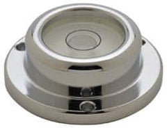 Geier & Bluhm, Inc. - 1-7/16 Inch Base Diameter x 0.52 Inch Overall Height, 1 Circle, Brass Bull's Eye Circular Level - 0.315 Inch Vial Diameter, 3/4 Inch Inner Diameter, 0.12 Inch Mounting Hole Diameter, 0.1 Inch Sensitivity, -40 to 165°F - Exact Tooling