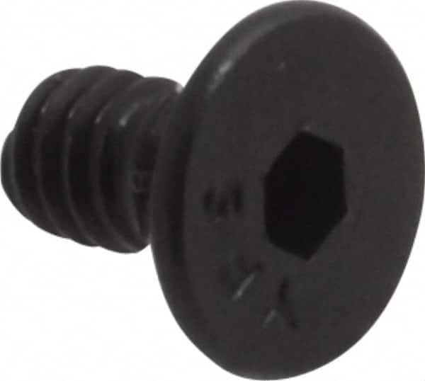 Value Collection - #5-40 UNC Hex Socket Drive, 82° Flat Screw - Alloy Steel, Black Oxide Finish, Fully Threaded, 1/4" OAL - Exact Tooling