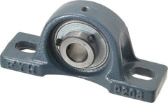 Value Collection - 5/8" ID, 2-3/8" OAW x 5" OAL x 2-3/8" OAH High Temperature Ball Bearing Pillow Block - 1,650 Lb Static Cap, 2,830 Lb Dyn Cap, 3-3/4" Btw Mnt Hole Ctrs, 1-3/16" Base-to-Ctr Ht, Cast Iron - Exact Tooling