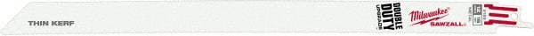 Milwaukee Tool - 12" Long x 3/4" Thick, Steel Reciprocating Saw Blade - Straight Profile, 18 TPI, Toothed Edge, Universal Shank - Exact Tooling