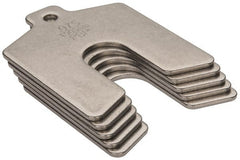 Made in USA - 5 Piece, 2 Inch Long x 2 Inch Wide x 0.075 Inch Thick, Slotted Shim Stock - Stainless Steel, 5/8 Inch Wide Slot - Exact Tooling