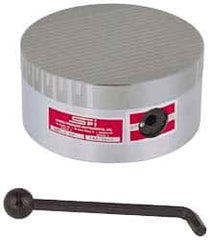 Suburban Tool - Fine Pole Round Permanent Magnetic Rotary Chuck - 6-1/4" Wide x 2-15/16" High, Ceramic - Exact Tooling