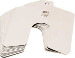 Made in USA - 20 Piece, 3 Inch Long x 3 Inch Wide x 0.005 Inch Thick, Slotted Shim Stock - Stainless Steel, 3/4 Inch Wide Slot - Exact Tooling