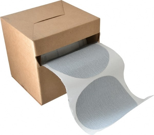 Made in USA - 6" Diam, 320 Grit Silicon Carbide Adhesive PSA Disc - Extra Fine Grade, B Weighted Paper Backing, For Low Speed Dual-Action Sanders, Random Orbital Sanders - Exact Tooling