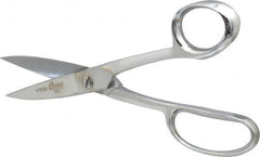 Clauss - 2-3/4" LOC, 8-1/4" OAL Chrome Plated High Leverage Shears - Ambidextrous, Straight Handle, For General Purpose Use - Exact Tooling