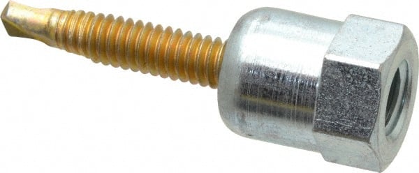Buildex - 3/8" Zinc-Plated Steel Vertical (End Drilled) Mount Threaded Rod Anchor - 5/8" Diam x 1" Long, Swivel Head, 1,510 Lb Ultimate Pullout, For Use with Steel - Exact Tooling