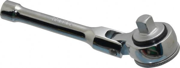 Blackhawk by Proto - 3/8" Drive Round Head Ratchet - Chrome Finish, 5-7/8" OAL, 41 Gear Teeth, Miniature Full Polished Handle, Flex Head - Exact Tooling