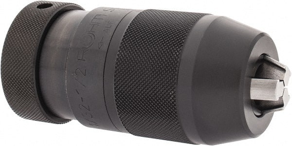 Rohm - JT33, 1/32 to 1/2" Capacity, Tapered Mount Drill Chuck - Keyless, 46mm Sleeve Diam, 94mm Open Length - Exact Tooling