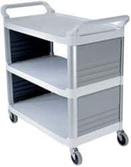 Rubbermaid - 300 Lb Capacity, 20" Wide x 40-5/8" Long x 39-13/16" High Standard Utility Cart - 3 Shelf, Plastic - Exact Tooling