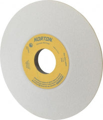Norton - 6" Diam, 1-1/4" Hole Size, 1/2" Overall Thickness, 60 Grit, Type 12 Tool & Cutter Grinding Wheel - Medium Grade, Aluminum Oxide, K Hardness, Vitrified Bond, 4,140 RPM - Exact Tooling