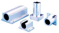 Thomson Industries - 5/8" Inside Diam, 2,900 Lbs. Static Capacity, Closed Twin Pillow Block Linear Bearing - 1.63" Overall Height x 2-1/2" Overall Width - Exact Tooling