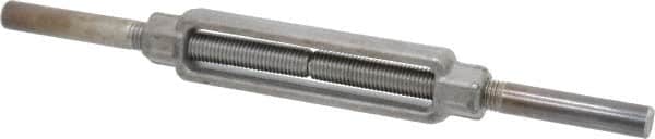 Made in USA - 5,200 Lb Load Limit, 3/4" Thread Diam, 6" Take Up, Steel Stub & Stub Turnbuckle - 8-1/4" Body Length, 1-1/16" Neck Length, 16" Closed Length - Exact Tooling