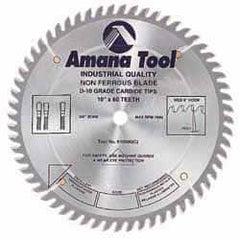 Amana Tool - 10" Diam, 5/8" Arbor Hole Diam, 80 Tooth Wet & Dry Cut Saw Blade - Carbide-Tipped, Standard Round Arbor - Exact Tooling