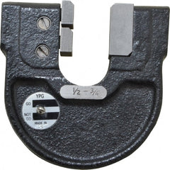 YPG - 1/2 to 3/4 Inch, Cast Iron 2x Frame Snap Gage - 0.0001 Inch Graduation, Hardened Tool Steel Anvil - Exact Tooling
