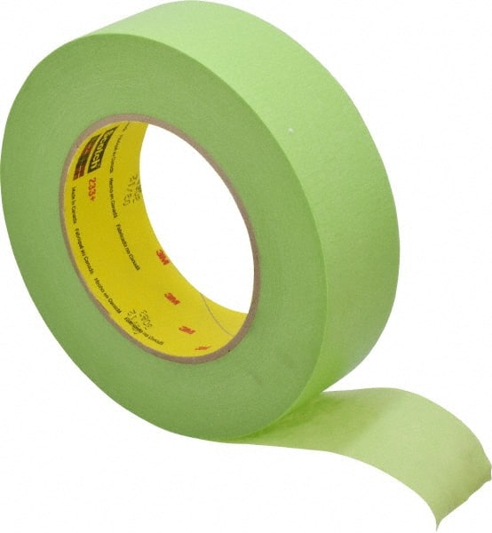 3M - 1-1/2" Wide x 60 Yd Long Green Paper Masking Tape - Series 401+/233+, 6.7 mil Thick, 25 In/Lb Tensile Strength - Exact Tooling