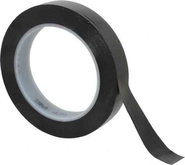 3M - Black Solid Color Vinyl Tape - 3/4" Wide x 108' Long x 5.2 mil Thick, General Traffic - Exact Tooling