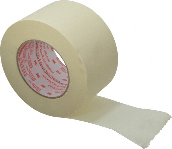 3M - 3" Wide x 60 Yd Long Tan Paper Masking Tape - Series 2364, 6.5 mil Thick, 24 In/Lb Tensile Strength - Exact Tooling