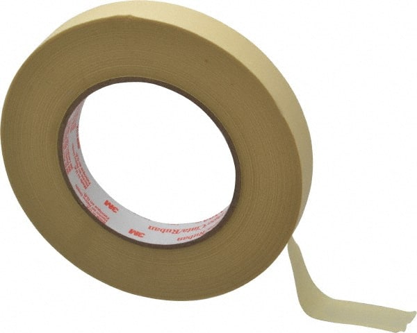 3M - 3/4" Wide x 60 Yd Long Tan Paper Masking Tape - Series 2380, 7.2 mil Thick, 28 In/Lb Tensile Strength - Exact Tooling