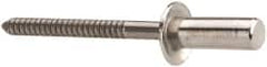 RivetKing - Size 64 Dome Head Stainless Steel Closed End Sealing Blind Rivet - Stainless Steel Mandrel, 0.188" to 1/4" Grip, 3/8" Head Diam, 0.192" to 0.196" Hole Diam, 0.531" Length Under Head, 3/16" Body Diam - Exact Tooling