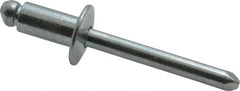 RivetKing - Size 84 Dome Head Steel Open End Blind Rivet - Steel Mandrel, 0.02" to 1/4" Grip, 1/2" Head Diam, 0.257" to 0.261" Hole Diam, 1/2" Length Under Head, 1/4" Body Diam - Exact Tooling