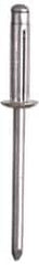 RivetKing - Dome Head Aluminum Peel Blind Rivet - Steel Mandrel, 1/8" to 0.197" Grip, 0.255" Head Diam, 0.129" Max Hole Diam, 0.394 to 0.433" Length Under Head, 1/8" Body Diam - Exact Tooling